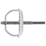 Single Earring Back Replacement |14K Solid White Gold | Threaded Screw on Screw off |Quality Die Struck | Post Size .032" | 1 Back