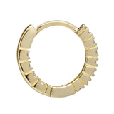 14K Solid Yellow Gold Round Cut Huggie Hoop Cubic Zirconia Earrings 12mm (.20 CTW), With Gift Box